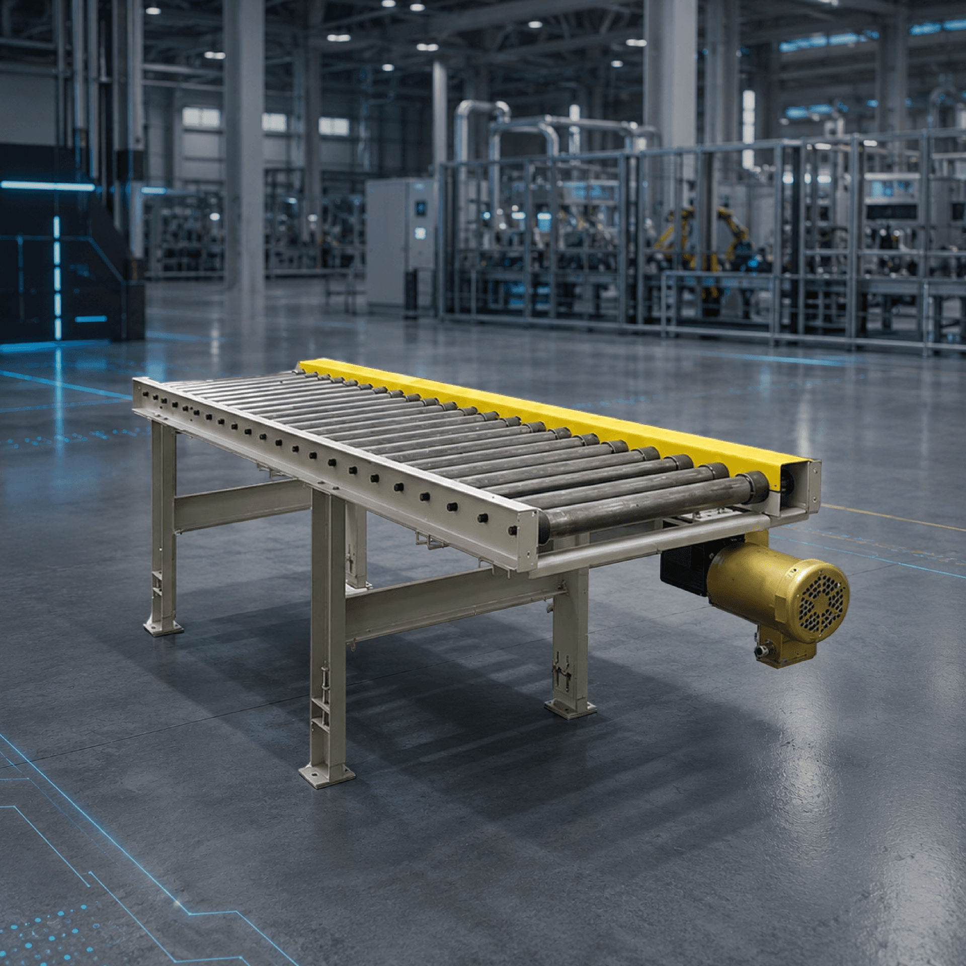 Powered roller conveyor line